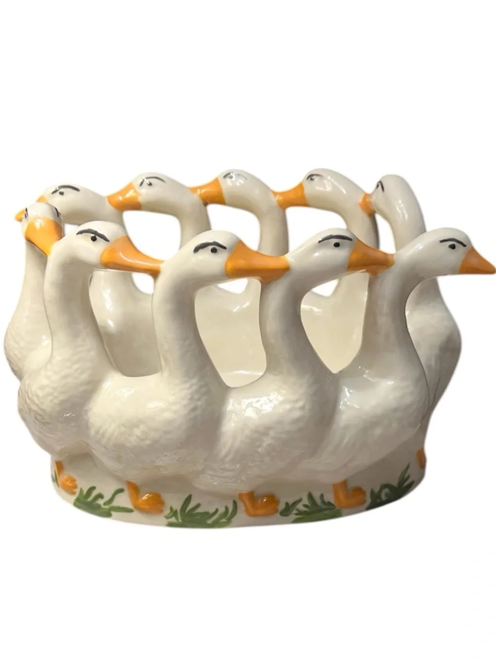 Vintage Holland Mold Gaggle of Geese Planter Ceramic Cottagecore Decor